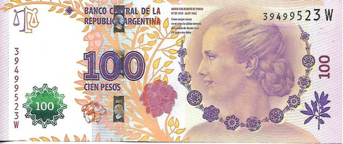 Bottero 4329 $100 Evita Serie W Sin Circular Palermo