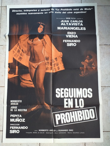 Poster Afiche Cine Argentino - Seguimos En Lo Prohibido *