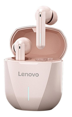 Imagen 1 de 1 de Audífonos in-ear gamer inalámbricos Lenovo XG01 rosa con luz LED