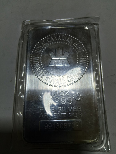 Lingote 10 Onza Plata Ley 999 (Usado)