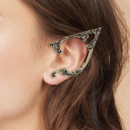 2 Retro Elf Ear Cuff Handcraft Izquierda Dorada