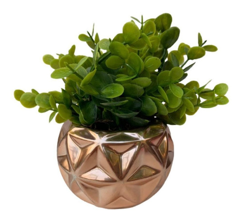 Vaso Decorativo De Cerâmica Trabalhado Rose Gold Liso