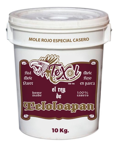 Mole Rojo Teloloapan Texol Especial Casero Cubeta  De 10 Kg