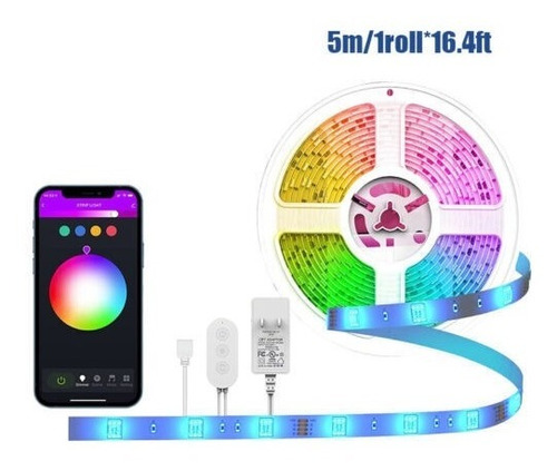 Cinta Tira Rollo Led Rgb 5050 Bluetooth Wifi Multicolor (5m)