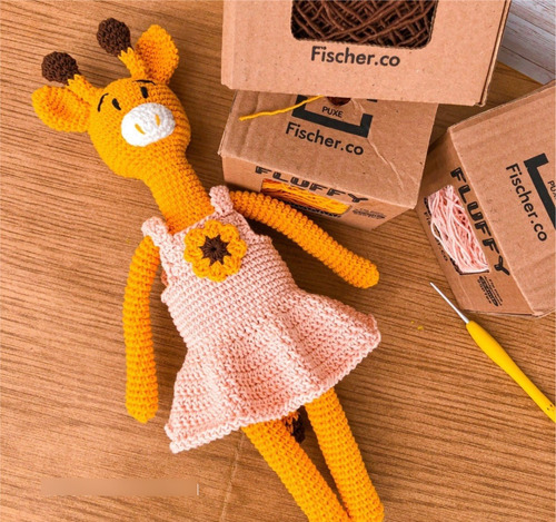 Fio Fluffy 254 Metros - Fischer Fios Cor Salmão