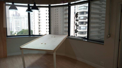 Sala, Conjunto Comercial Para Alugar Em Moema, 1 Copa, 3 Banheiros, 2 Vagas Na Garagem, 90 M², São Paulo. - Sa0525