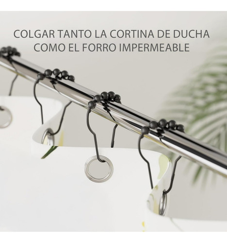 Set De 6 Ganchos Para Cortina De Baño Anillos Aros Argollas