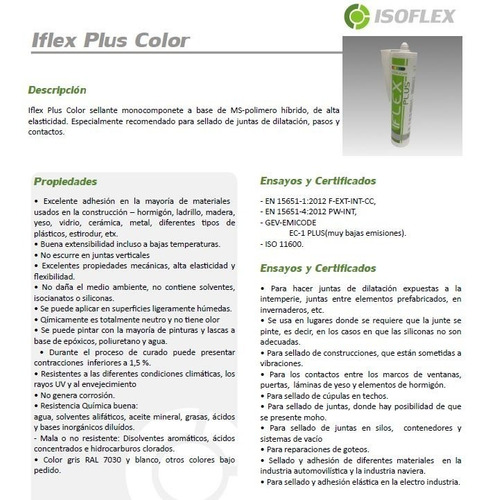 Imagen 2 de 4 de Iflex Plus Ms Color Arena Sellador Adhiere En Sup. Humedas