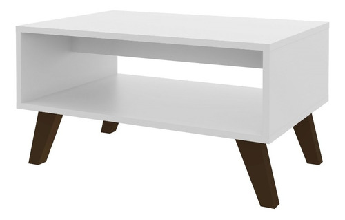 Mesa Ratona Blanca Con Estante Living Sala De Estar Cuarto