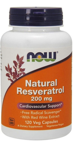 Resveratrol Natural 200 Mg Con Extracto Vino Tinto, 120 Caps