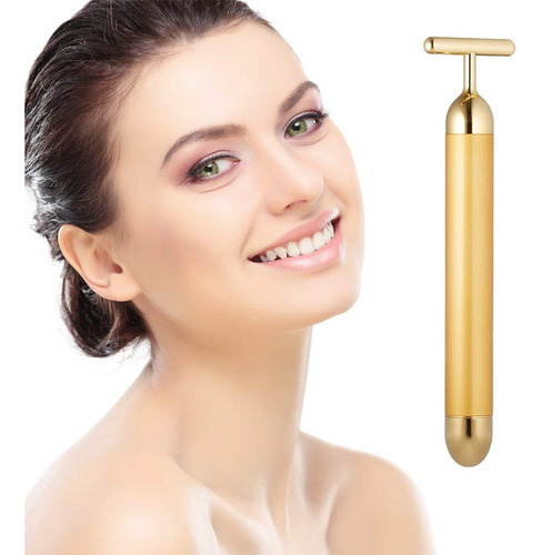 Beauty Bar 24k Golden Facial Massager, T Shape Electric...