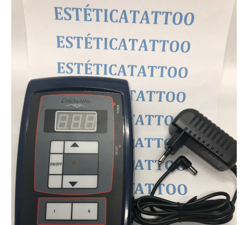 Fonte Cheyenne P/ Máquinas Tattoo E Dermógrafo + Adaptador Cor Preto