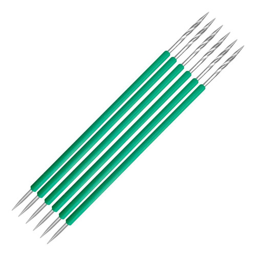Kit 6 Palito Verde Bastão Duplo Para Unhas E Cutículas