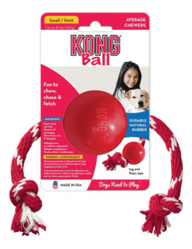 Kong® Ball With Rope Small Para Perros