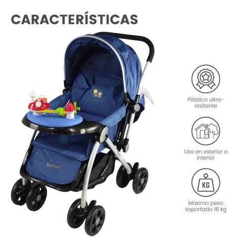 Carriola Baby Tek Mod Hd Reversible Con Charola Musical