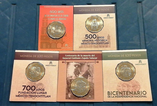 5 Blister Nuevos De Monedas