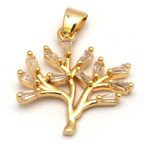 Dije Árbol De La Vida 1,8cm De Acero Dorado 