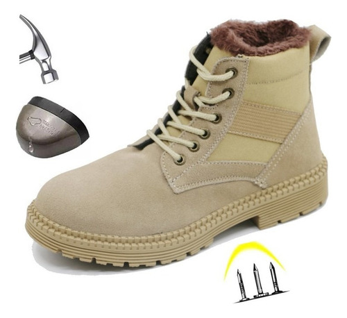 Zapatos De Seguridad Invierno Pelusa Mantener Caliente