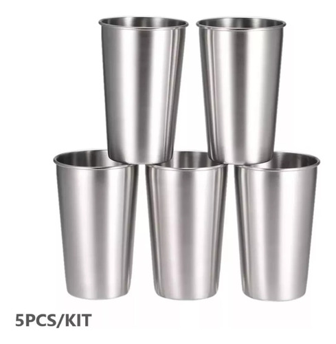5 Uds Vasos De Acero Inoxidable Para Cerveza 500ml Bextsrack