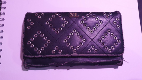 Billetera Xl Muy Usada Negro Tachas (Usado)