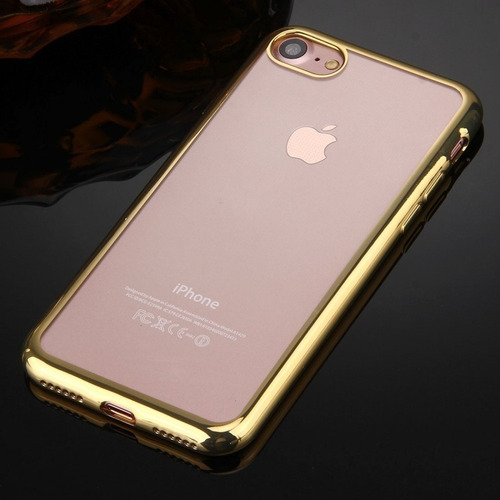 Funda Protectora De Tpu Borde Dorado Para iPhone 8 Y 7 (Usado)