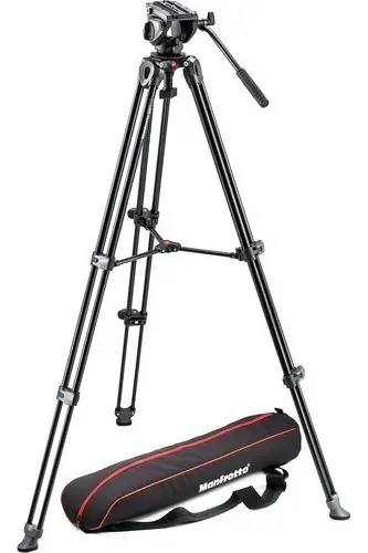 Trípode profesional Manfrotto MVK500am Video Mvk500 Am, color negro