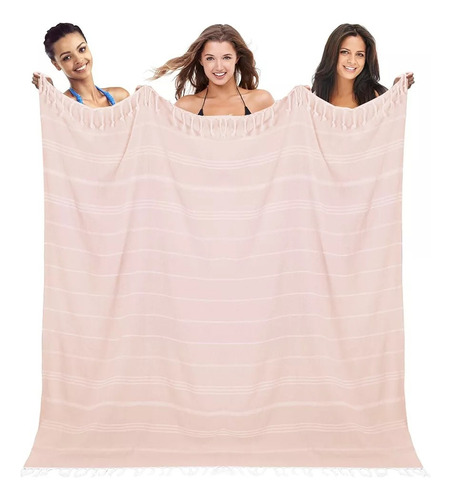 Banna Toalla De Playa Extra Grande Con Flecos Manta 200cm*180cm-rosa Toalla De Playa Grande Y De Secado Rápido