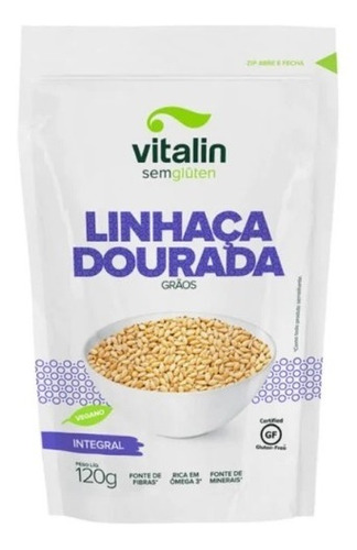 Linhaça Dourada Grãos Integra Sem Glúten Vegano Vitalin 120g