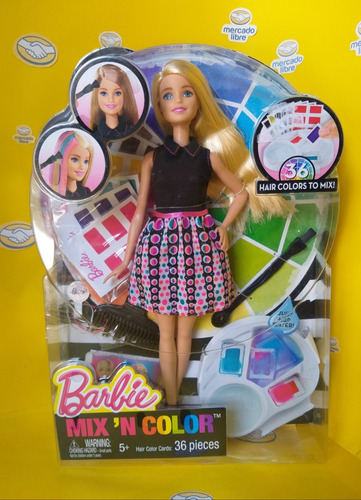 Barbie Mix 'n Color,estudio De Colores, 36 Pz Para Decorar (Usado)