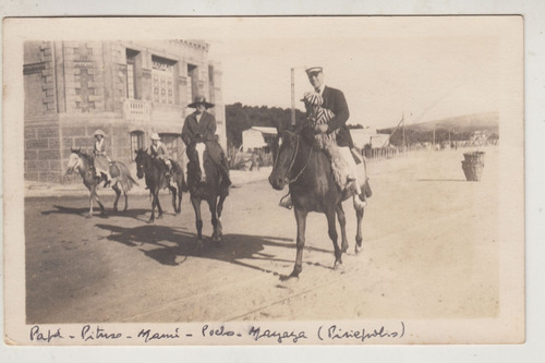 1920 Piriapolis Antigua Fotografia Escena Ecuestre Vintage