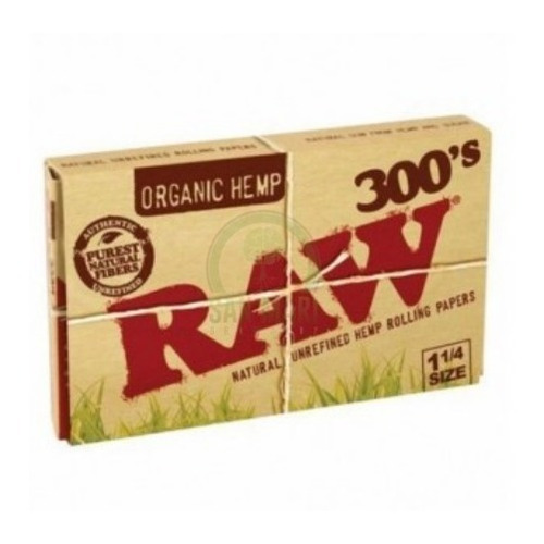  Raw Papel Para Armar Organic Hemp Regular 1 1/4 300 U. 