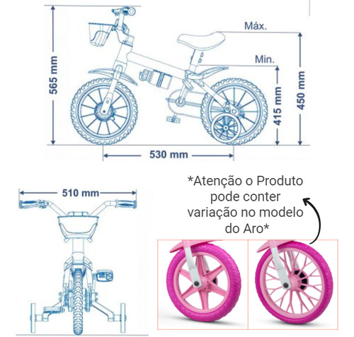 Bicicleta Princesas Disney E Capacete Infantil Nathor Aro 12