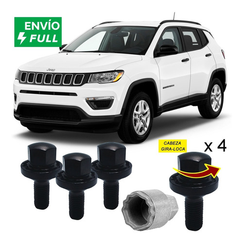 Kit 4 Birlos Seguridad 12 X 1.25  Nuevo Jeep Compass - Full!