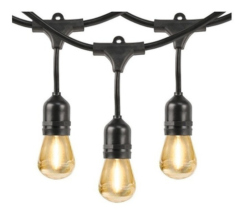 Tira 24 Luces En Serie Led Estilo Vintage Iluminación Exterior Interior Colgantes 14.6 Metros Envío Gratis Msi