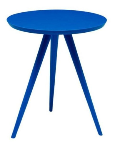 Mesa Decorativa Tripé Azul 60cm - Mdf/madeira Maciça