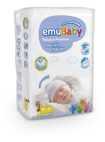 Pañales  Emubaby Premium - Recién Nacido (rn) - 40 Uds. 