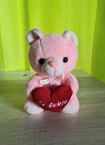 Peluche Osito Te Quiero - Colgante Con Sopapa Rosa (Usado)
