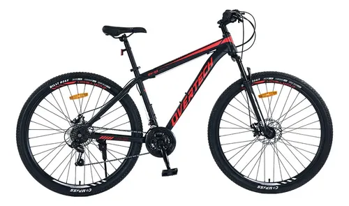 Bicicleta Mtb Overtech R29 Q5 21v Freno A Disco Negro/Rojo Talle L