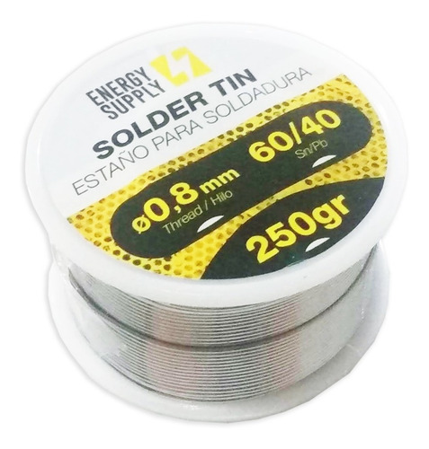 Imagen 1 de 7 de Estaño Para Soldadura Rollo 250gr 0.8mm 60/40 Diámetro 5.5cm