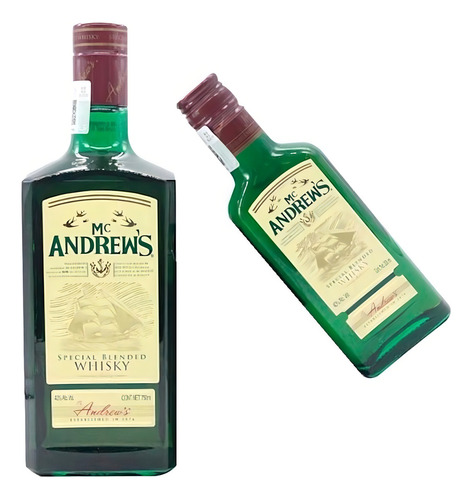 Pack De 2 Whisky Mc Andrews 750 Ml + Botella De 200 Ml