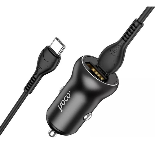 Cargador Para Auto Hoco Usb-c 30w Qc3.0 5a Con Cable Tipo C