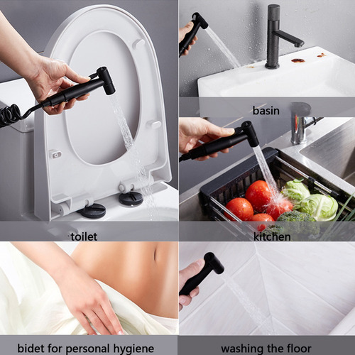 Imagen 10 de 10 de Kit De Ducha Con Pulverizador Para Bidé Y Cepillo De Piedra