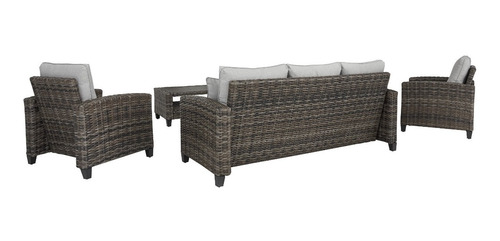 Imagen 2 de 8 de Set Muebles De Mimbre Para Jardín O Exteriores, 4 Piezas