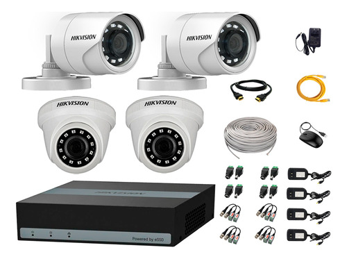 Kit 4 Cámaras De Seguridad Full Hd 2mp E-dvr Essd 480gb