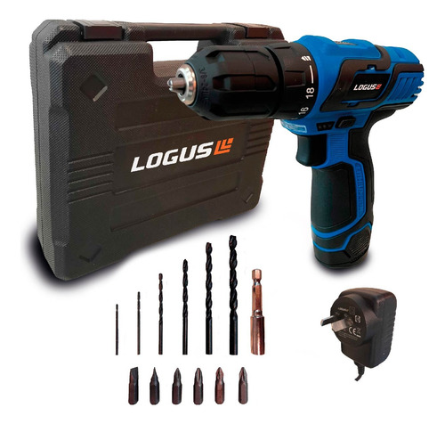 Taladro Atornillador Inalambr Litio Logus 12v + Maletin 2bat