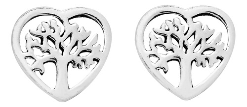 Aeravida True Heart Cover Tree Of Life Aretes De Plata .925