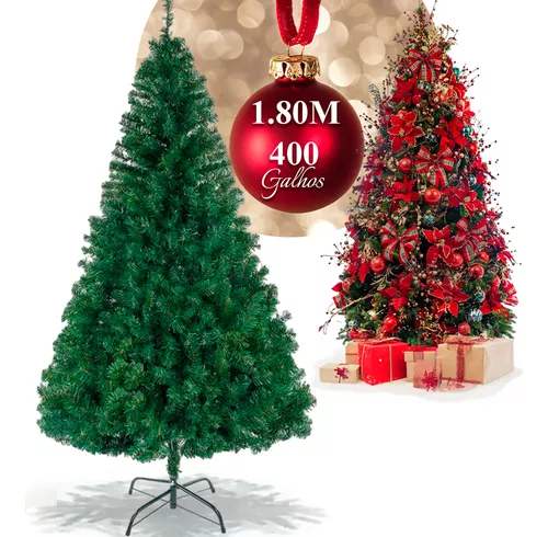 Árvore De Natal Grande Artificial 1,8 Cm De Altura Cheia