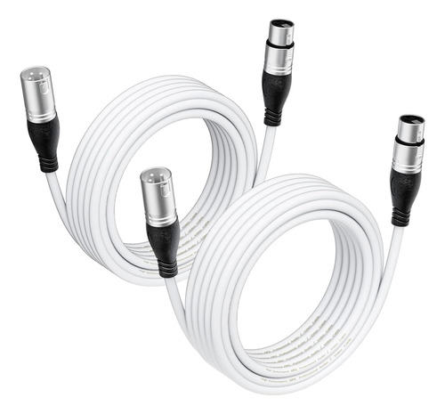 Pack De Cables Xlr Ebxya Blanco, 3m C/u, 2 Pcs