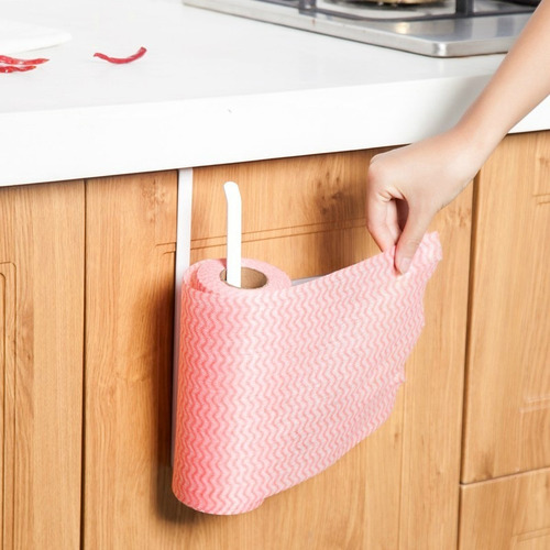 Imagen 3 de 5 de Porta Rollo Cocina Colgante Metal Papel Organizador Alacena