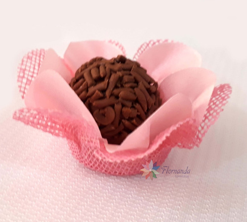 25 Forminhas Para Doces Flor Dupla Tela E Tecido